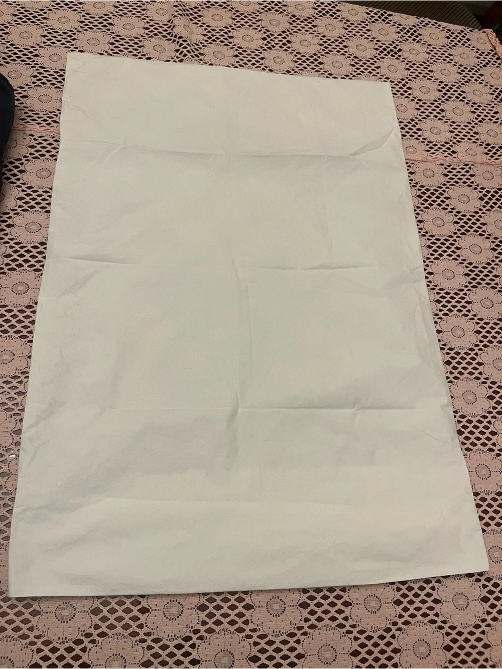 Light Mint Cotton Pillowcase with Multicolor Striped Hem